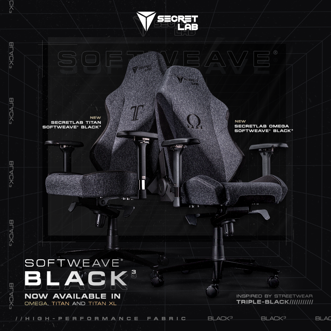 Secretlab SoftWeave® BLACK³ — Our most versatile chair yet