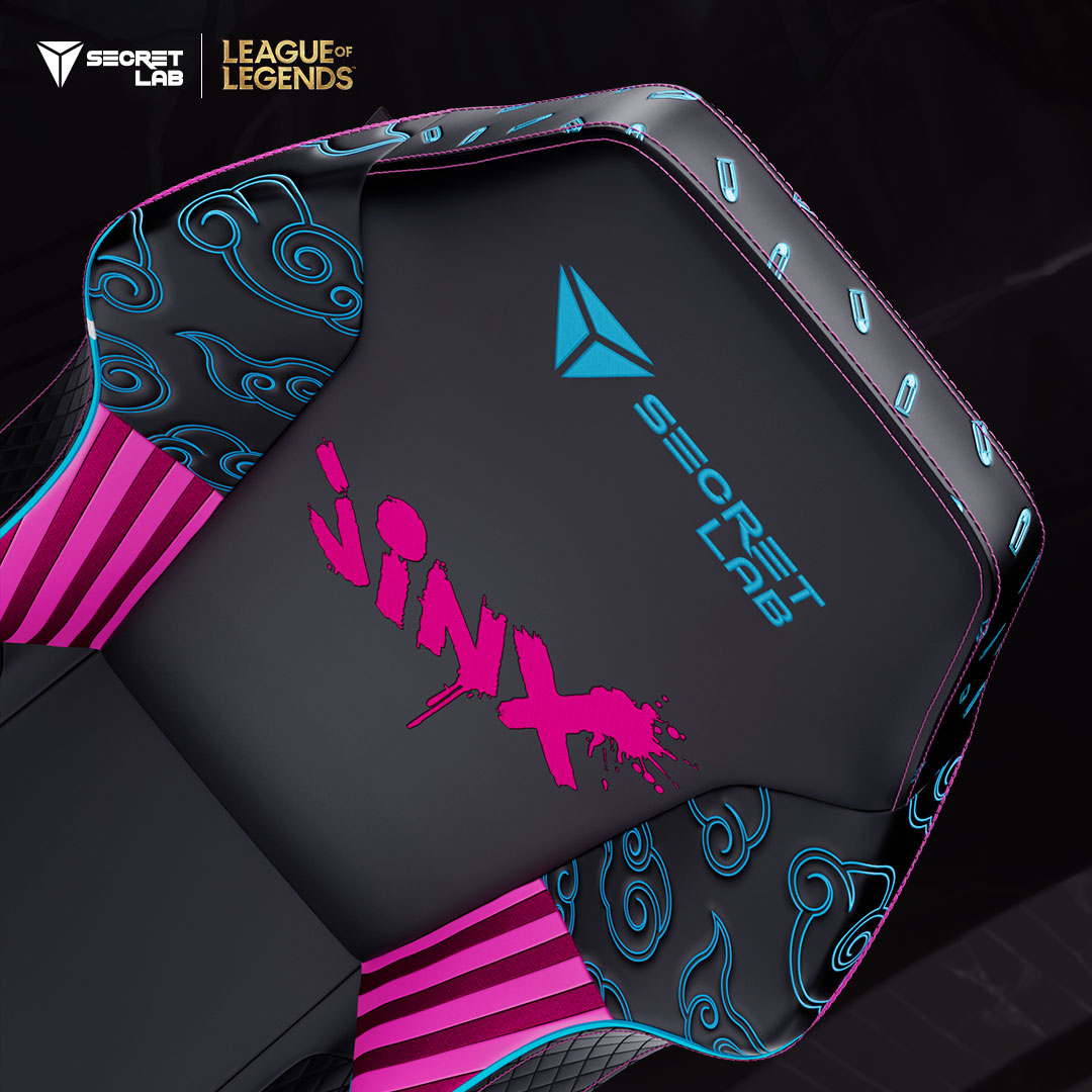 gaming chair, league of legends, league of legends jinx, jinx edition chair