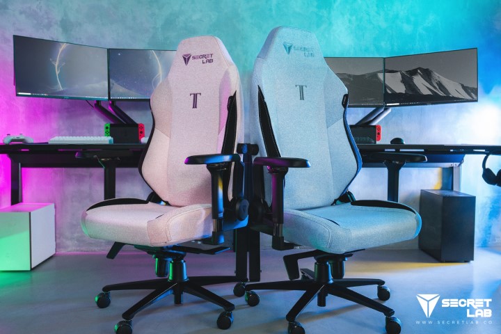 Secretlab TITAN Evo 2022 SoftWeave Plus PC Gaming Chair in Plush Pink and Frost Blue