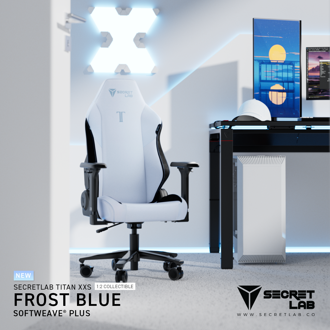 gaming chair, gaming chairs, gaming seat, gaming seats, computer chair, computer chairs, child-friendly, pet-friendly, child, children, pets, small gaming chair, blue, pale blue, frost blue