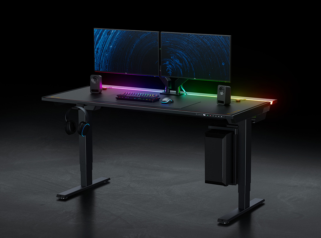 Secretlab MAGNUS Pro XL Sit-To-Stand Metal Desk With Magnetic Ecosystem Computer Setup
