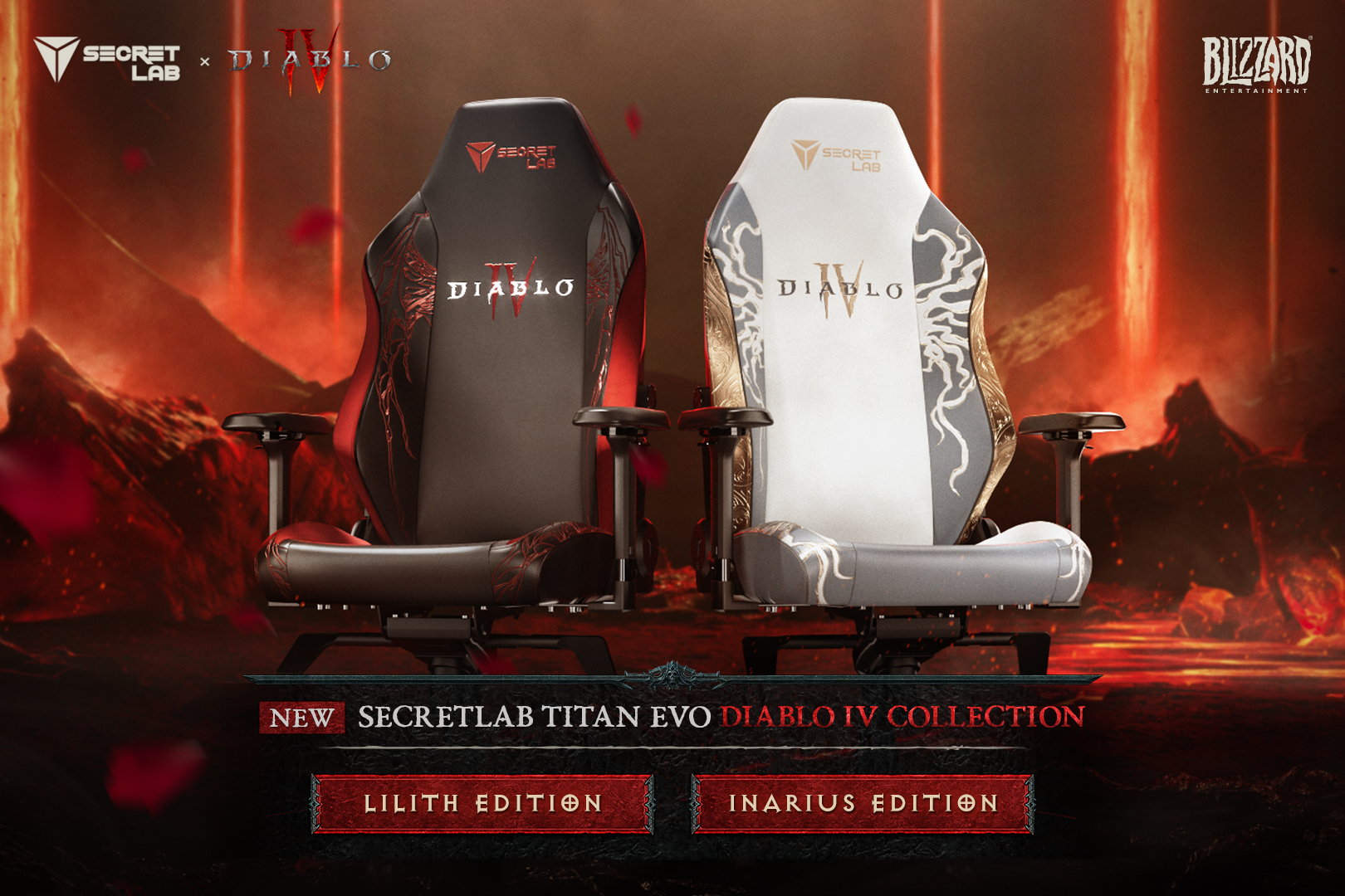Secretlab Diablo® IV Lilith and Inarius Edition chairs