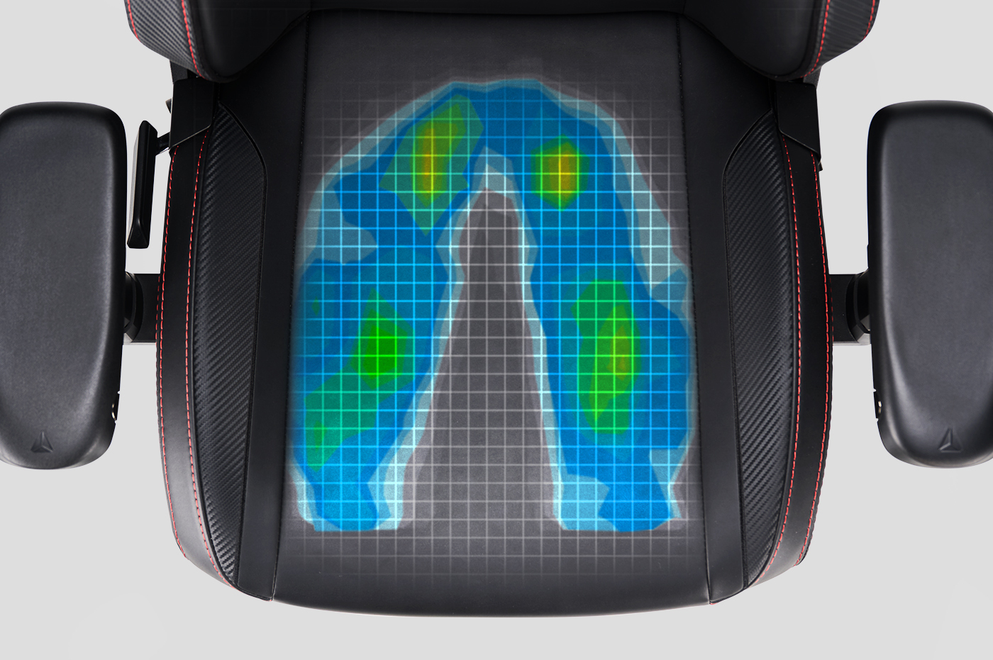 Even pressure distribution on foam gaming chair