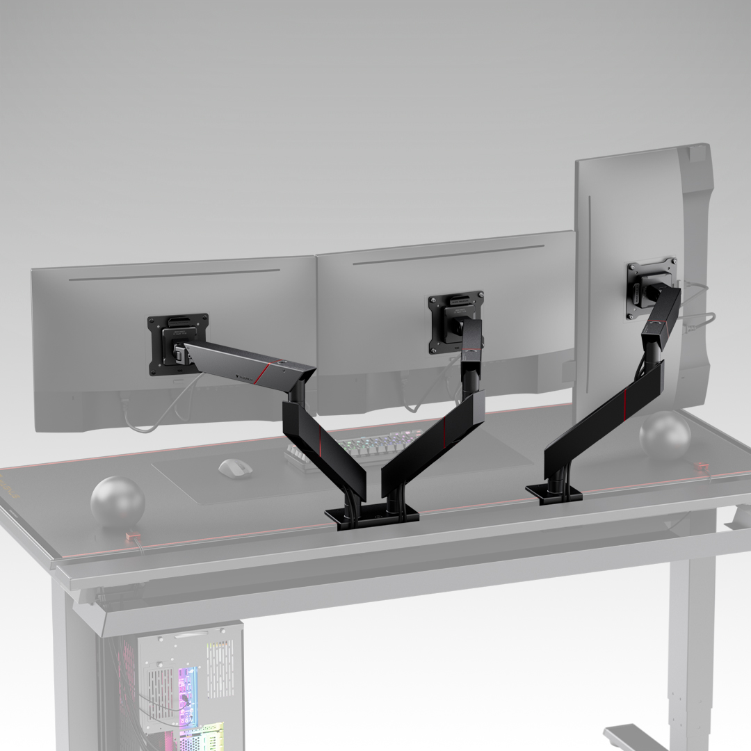 monitor arms, 3-screen setup